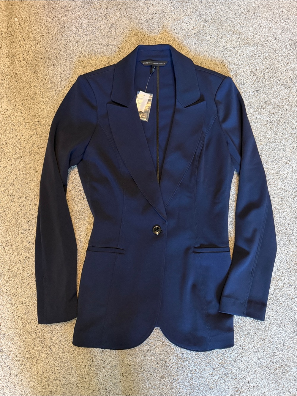 White House Black Market Navy Single-Button Women's The Essential Blazer